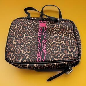 Victoria’s Secret Leopard Hanging Train Case Cosmetic Makeup Travel Bag